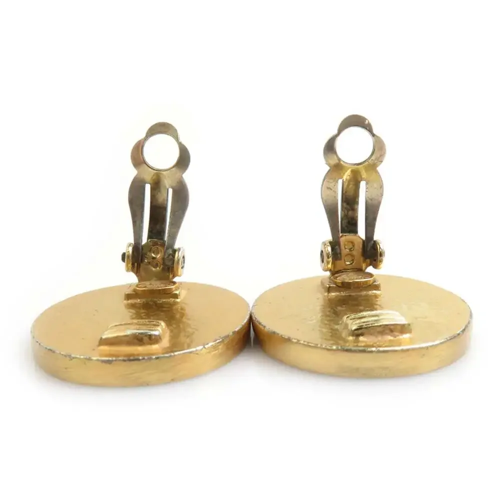 Chanel Cc Logo Clip-On Earrings Gold- #250200C53B